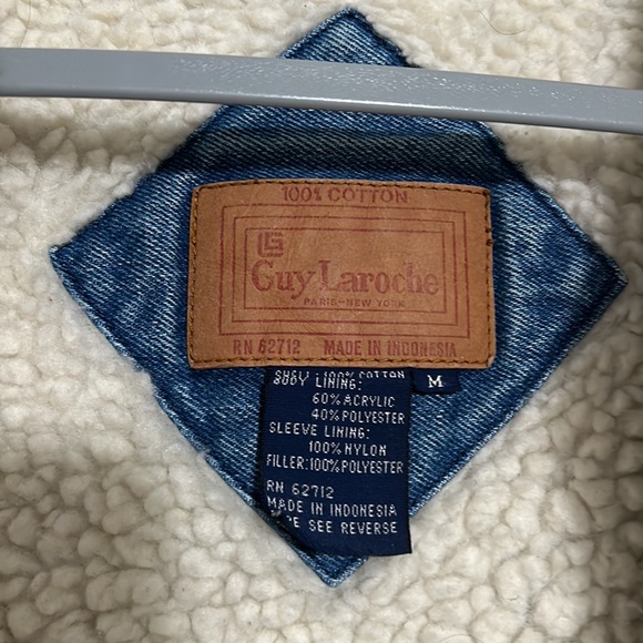 EUC Vintage Guy Laroche Men’s Lined Denim Jacket HEAVY - Picture 7 of 9